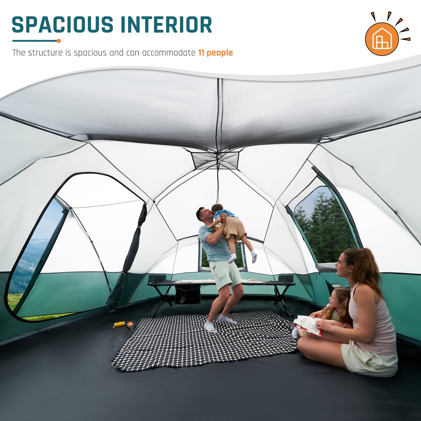 11-Person Camping Tent with Vestibule