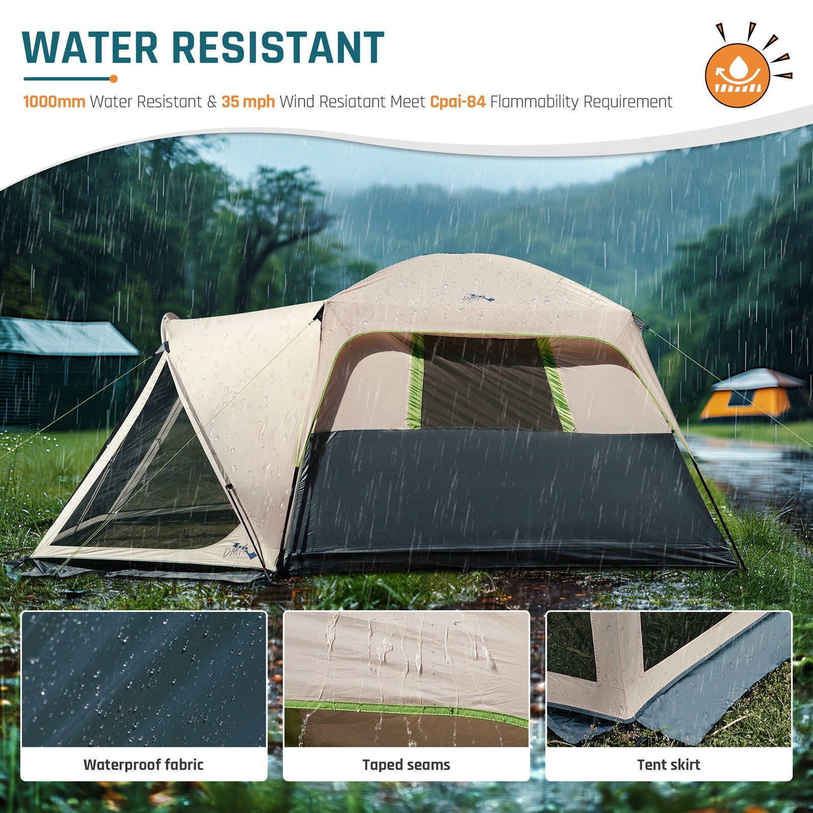 6-Person Camping Tent | Waterproof & Spacious