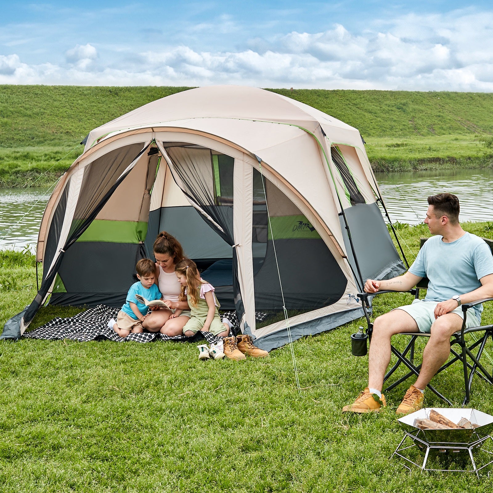 6-Person Camping Tent with Screen Porch