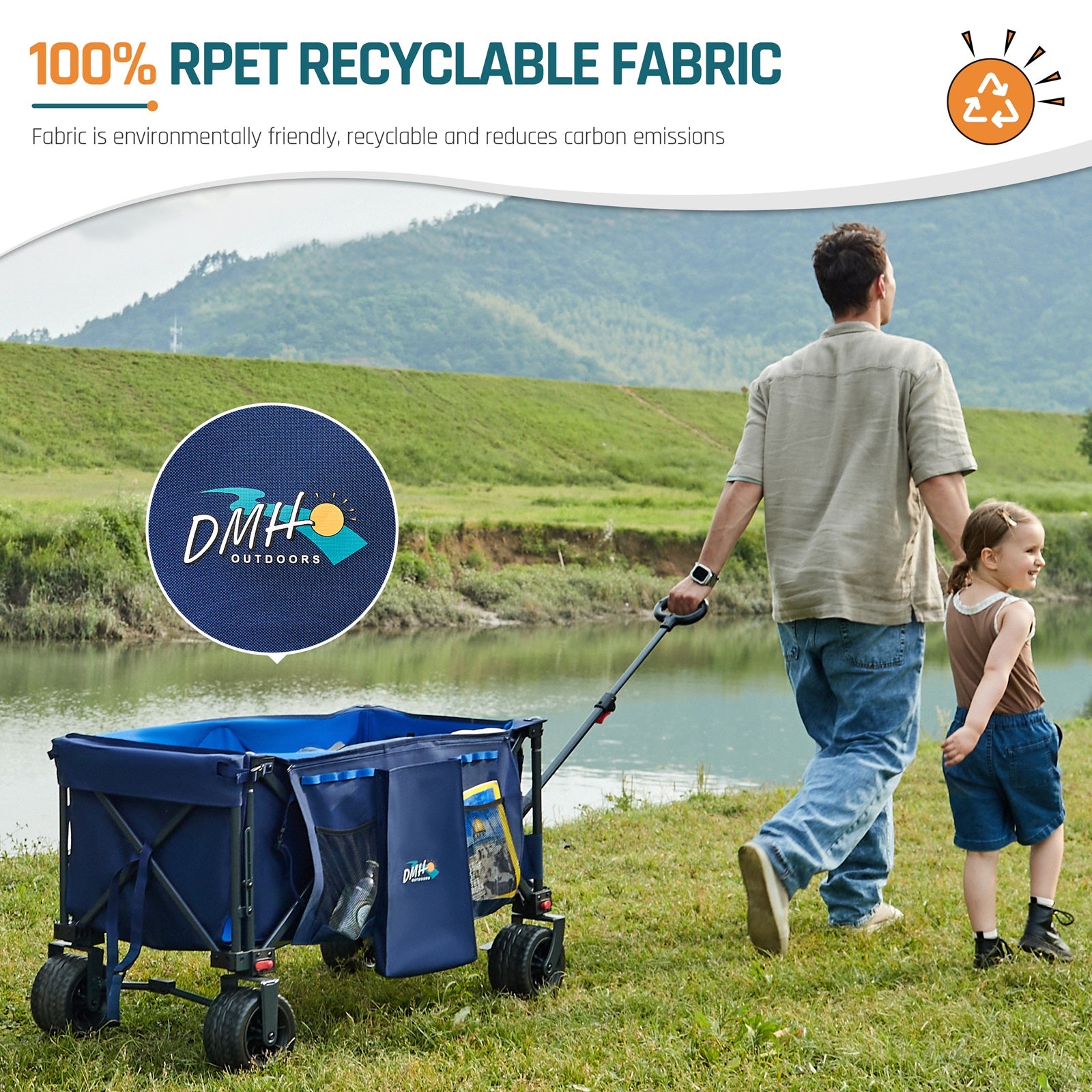 Collapsible Folding Wagon with Wheels – Extra Long